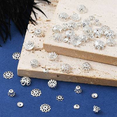 755Pcs 7 Style Iron Bead Caps IFIN-YW0001-56S-1