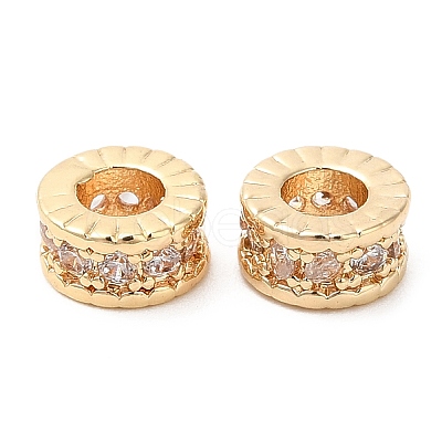 Rack Plating Brass Micro Pave Cubic Zirconia Beads KK-A186-03B-LG-1