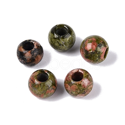 Natural Unakite European Beads G-Q607-02O-1