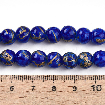 Baking Paint Glass Beads X1-DGLA-N010-8mm-05-1