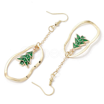 4 Pairs 4 Styles Christmas Alloy Enamel Dangle Earrings EJEW-JE06136-1