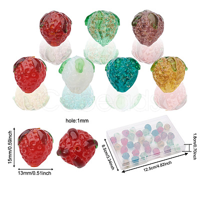 Craftdady 35Pcs 7 Style Handamde Bumpy Lampwork Beads LAMP-CD0001-11-1