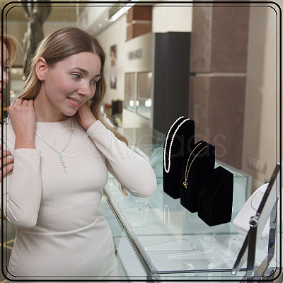 3Pcs 3 Sizes Vertical MDF Wood Covered with Velvet Necklace Display Stands NDIS-WH0023-001A-1