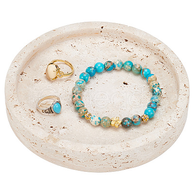 Flat Round Natural Gemstone Jewelry Plate AJEW-WH0709-062-1