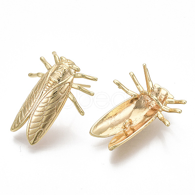 Brass Earring Findings X-KK-S356-052G-NF-1