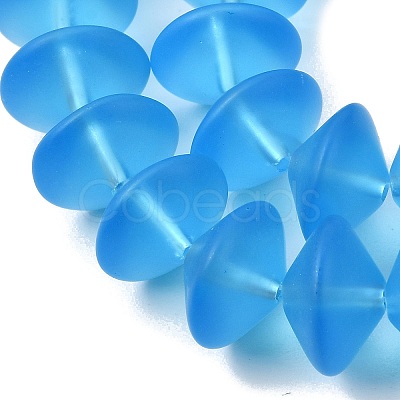Frosted & Baking Paint Transparent Glass Beads Strands GL-CBA2ED2-03E-1