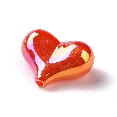 UV Plating Rainbow Iridescent Opaque Acrylic Beads X-OACR-E010-04-1