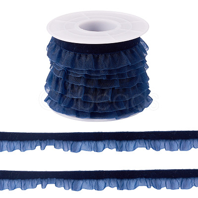 5 Yards Elastic Velvet Organza Ribbon SRIB-TA0001-28D-1