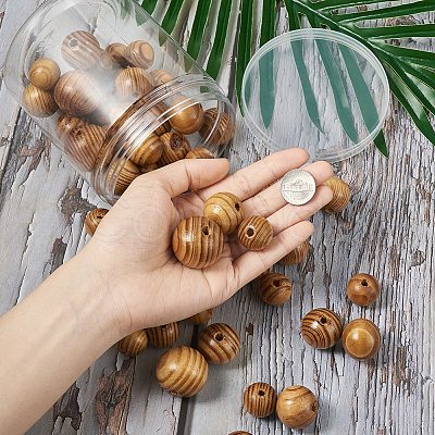 Craftdady Round Natural Wood Beads WOOD-CD0001-01-1