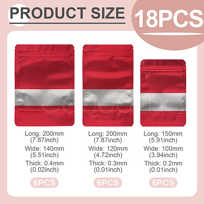 18Pcs 3 Styles PE Resealable Bags with Window OPP-TAD0001-01B-1