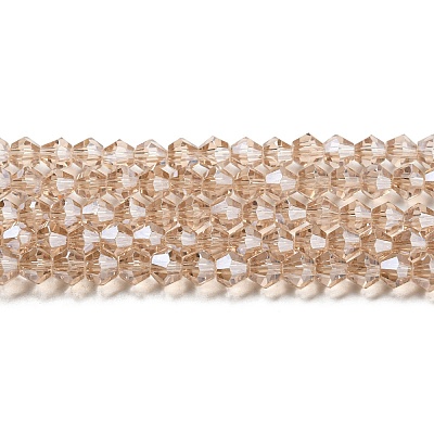 Transparent Electroplate Glass Beads Strands EGLA-A039-T4mm-A12-1