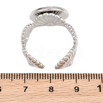 Shell Shape 304 Stainless Steel Cuff Ring Components SA-CBA098D-03P-D-1
