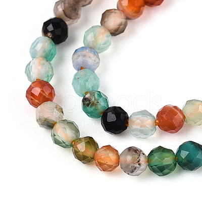 Natural Multi-Color Agate Beads Strands G-T143-02-1