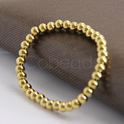 4MM Adjustable 304 Stainless Steel Round Beaded Stretch Bracelets for Women UQ9222-2-1
