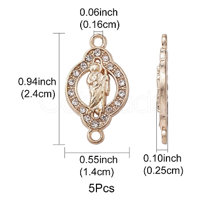 Religion Alloy Connector Charms with Crystal Rhinestone FIND-YW0003-47-1