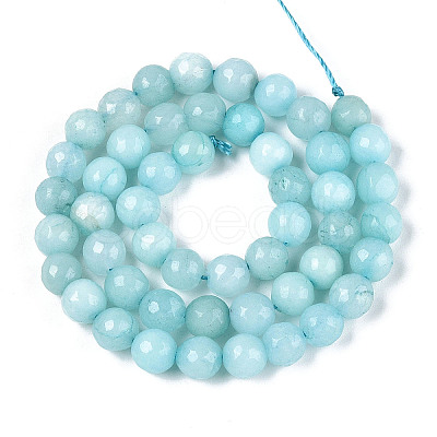 Dyed Natural White Jade Beads Strands G-T139-8mm-60-14-1