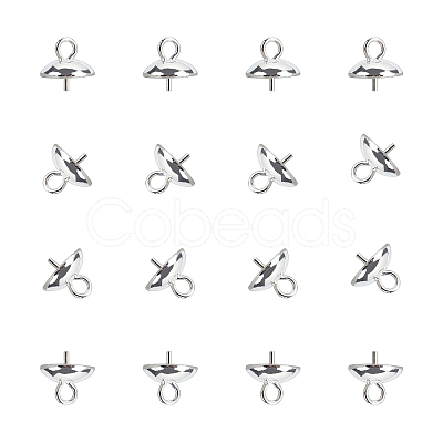 Ion Plating(IP) 304 Stainless Steel Cup Pearl Peg Bails Pin Pendants STAS-UN0009-03S-1