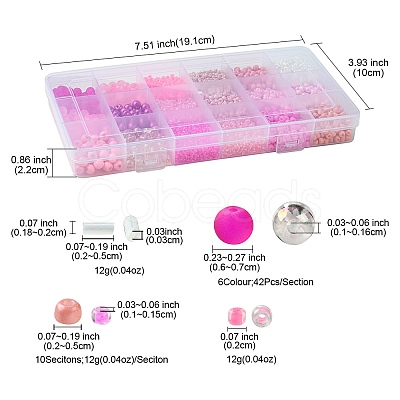 Transparent Glass Beads with Seed Beads GLAA-FS0001-82-1