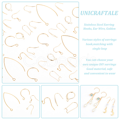 304 Stainless Steel Earring Hooks STAS-UN0001-34G-1