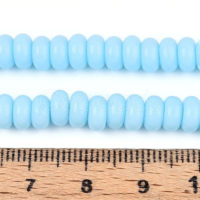 Opaque Solid Color Glass Beads Strands GLAA-ZX008-6mm-18J-1