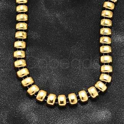304 Stainless Steel Rectangle Link Chain Neklaces for Women NJEW-R024-01G-1