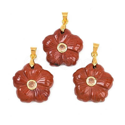 Natural Red Jasper Carved Pendants G-A315-01G-06-1