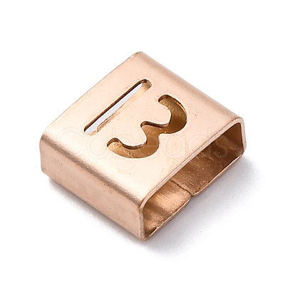 Ion Plating(IP) 304 Stainless Steel Square Slide Charms STAS-L132-12B-RG-1