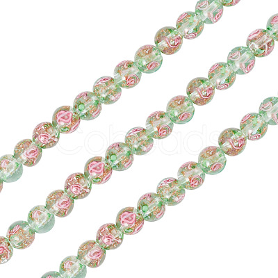 1 Strand Handmade Glod Sand Lampwork Beads Strands LAMP-TA0002-09F-1