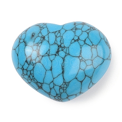 Synthetic Turquoise Love Heart Stone G-I367-03F-1