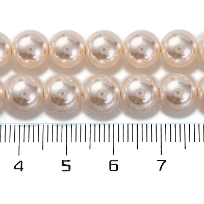 Baking Paint Pearlized Glass Pearl Round Bead Strands PEAR-H019-02C-02-1