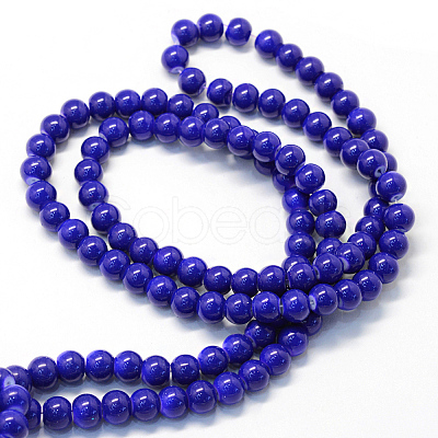 Baking Paint Glass Round Bead Strands LS-DGLA-Q020-8mm-35-1