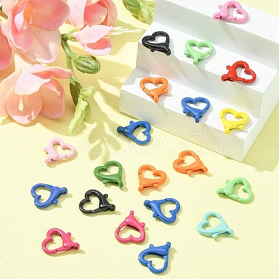 20Pcs Spray Painted Alloy Lobster Claw Clasps FIND-YW0001-73-1