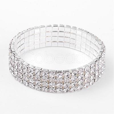 4 Row stretch Rhinestone Bracelet B115-4-1