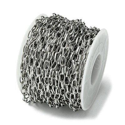 Tarnish Resistant 304 Stainless Steel Oval Link Chains CHS-K018-08P-1