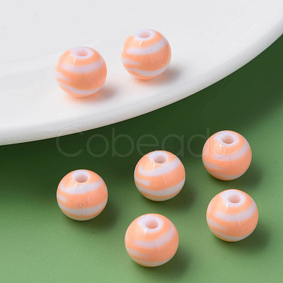 Opaque Striped Acrylic Beads MACR-S373-27A-08-1