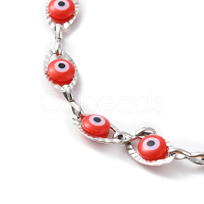 Evil Eye Plastic Link Chain Necklace NJEW-H169-03P-03-1