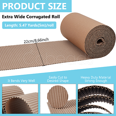 Single Face Corrugated Cardboard Roll for Packing DIY-WH0671-194A-02-1