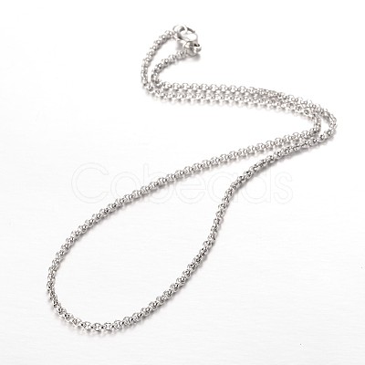 Non-Tarnish 304 Stainless Steel Rolo Chain Necklaces X-NJEW-JN01228-02-1