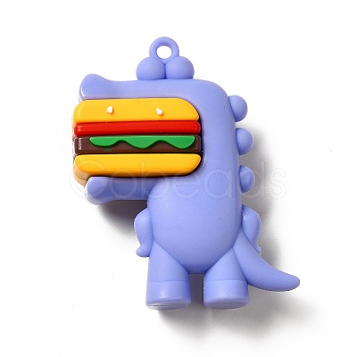 Dinosaur with Hamburger Shape PVC Pendants KY-E012-03C-1