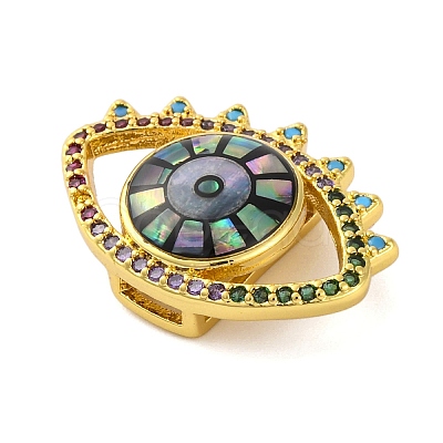 Brass Micro Pave Cubic Zirconia Slide Charms LS-KK-A232-01D-1
