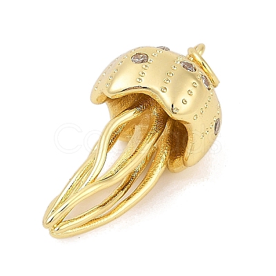 Brass Micro Pave Cubic Zirconia Pendants X-KK-U058-52G-1