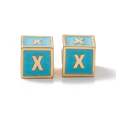 Rack Plating Brass Enamel Beads KK-B060-04G-06X-1