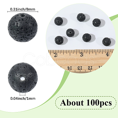 2 Strands Natural Lava Rock Beads Strands G-SP0001-28-1