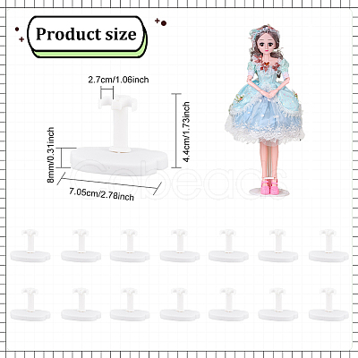 Plastic Doll Stand Display Holder for 6.7 Inch Dolls and Action Figures AJEW-WH0332-40-1