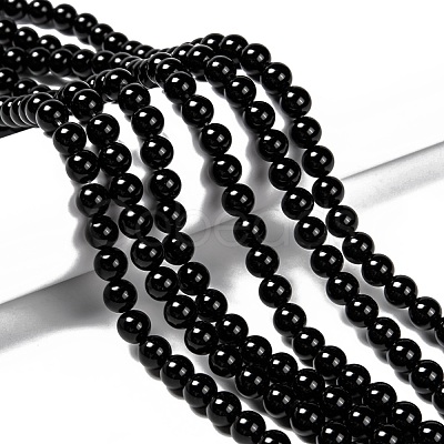 Natural Eyeless Obsidian Beads Strands G-K123-06-8mm-1