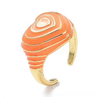 Brass Enamel Cuff Rings RJEW-P023-21G-1