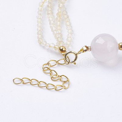 Natural Gold Rutilated Quartz Beaded Bracelets BJEW-I247-06-A-1