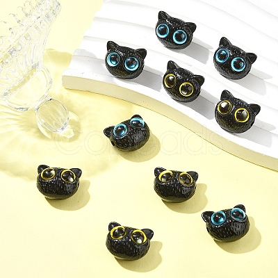 10Pcs 2 Colors Opaque Resin Beads RESI-YW0001-93-1