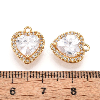 Brass Micro Pave Cubic Zirconia Charms KK-N261-117B-G-1