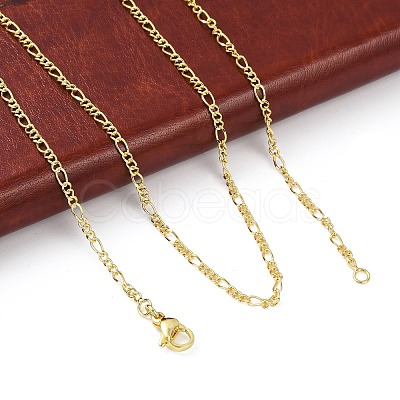 Brass Figaro Chains Necklace for Women X-NJEW-P265-28G-1